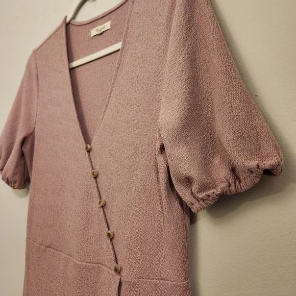 Madewell Cross Button Wrap Dress - Size Small - Lavender - Like New Blush Pink - Picture 9 of 10